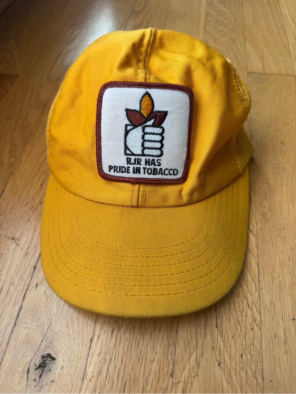 Vintage Pride in Tobacco Patch Yellow Mesh Snapback Trucker Hat Cap Made In USA